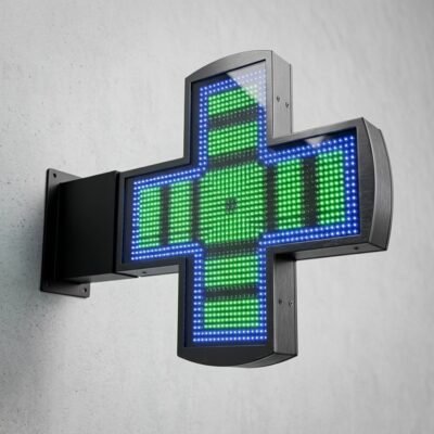 Croix de pharmacie LED BICOOL double face